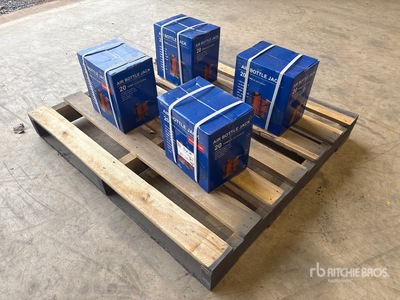 Quantity of (4) 2026 Powertek 20T lifter 20 ton Pneumatic Bottle Wagenheber (Unused)