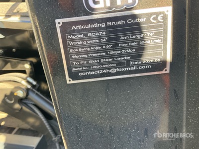 2026 GIYI GY-ECA74 54 in Articulating Skid Steer Brush Cutter (Unused)