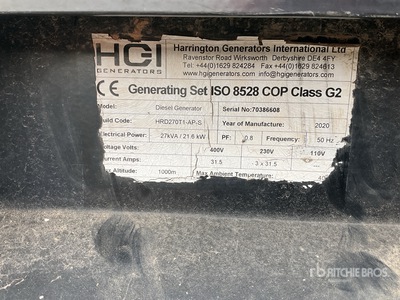 2020 Harrinton HRD27 Generator Set