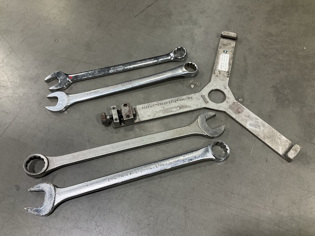(4) Wrench Supports, (30) Combination Wrenches & Assorted Items