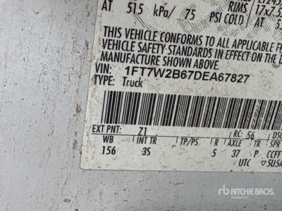 2013 Ford F-250 XLT 4x4 Crew Cab Pickup (Inoperable)