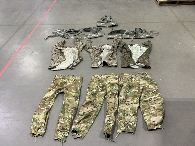 (22) Pairs of Wet Weather Trousers, (27) Marpat Blouses & Assorted Items (22) Pairs of Wet Weather Trousers, (27) Marpat Blouses & Assorted Items