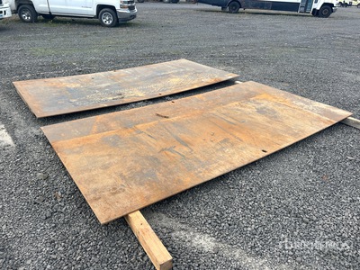 Quantity of (2) 6 ft 0.75 in x 12 ft (0.375 in Thick) Plaques d'acier