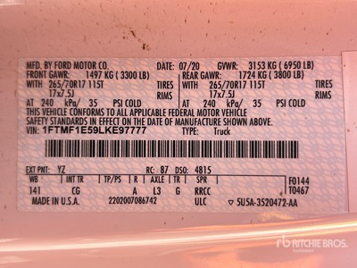 2020 Ford F-150 XL 4x4 Pickup