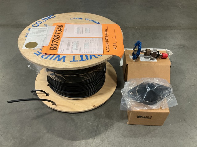 (2) Rolls of Communication Wire, (1) Stop-Check Valve Parts Kit & Assorted Items (2) Rolls of Communication Wire, (1) Stop-Check Valve Parts Kit & Assorted Items