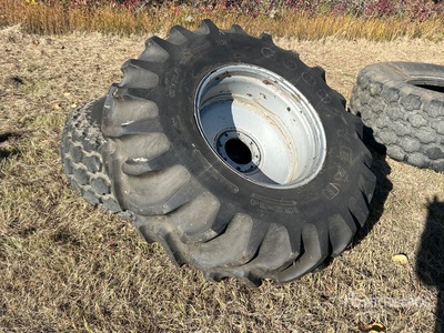 Quantity of (2) 16.9-24 Firestone & Good Year إطارات المعدات