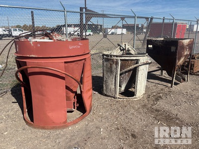 Quantity of (3) 3/4 yard concrete bucket, 1/2 yard concrete bucket, concrete hopper
