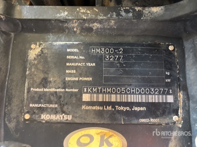 2017 Komatsu HM300-2 Articulated Dump Truck