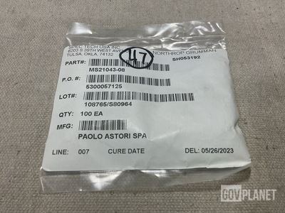 (100) Northrop Grumman MS21043-08 Nut & Washers