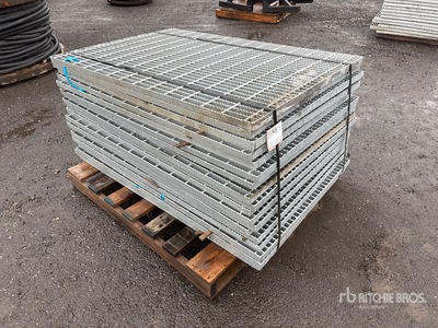 Quantity of (19) 56 in x 36 in x 3/16 Galvanized Grids