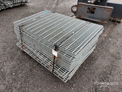 Quantity of (14) 56 in x 36 in x 3/16 Galvanized Grids