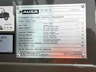 2024 Ausa C251HX4 1600 kg 4x4 Rough Terrain Forklift (Unused)