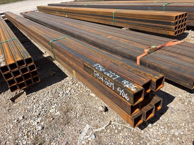 Quantity of (9) 2 1/2 in x 2 1/2 in x 22 ft Square Tubing (Unused)