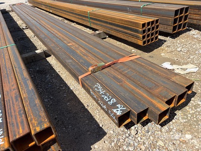 Quantity of (6) 3 in x 3 in x 22 ft Square Tubing (Unused)
