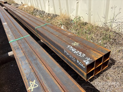 Quantity of (6) 3 in x 3 in x 22 ft Square Tubing (Unused)