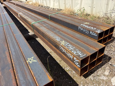 Quantity of (6) 3 in x 3 in x 23 ft Square Tubing (Unused)