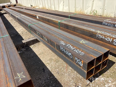 Quantity of (6) 3 in x 3 in x 22 ft Square Tubing (Unused)