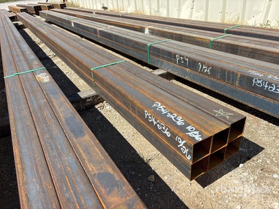 Quantity of (6) 3 in x 3 in x 23 ft Square Tubing (Unused)