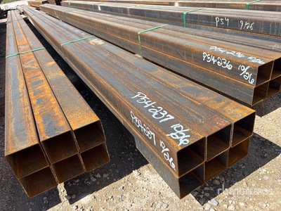 Quantity of (6) 3 in x 3 in x 23 ft Square Tubing (Unused)