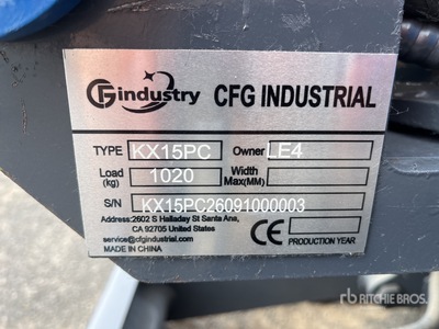 2026 CFG KX15PC Mini Excavator (Unused)