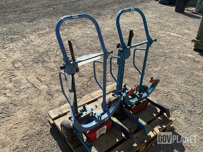 (2) OTC 5090 Mobile Truck Hub & Brake Drum Handlers