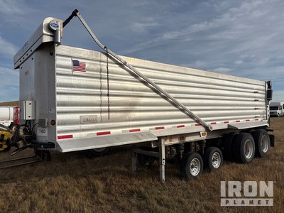 2014 Travis 28 ft Quad/A Aluminum Sliding End Dump Trailer