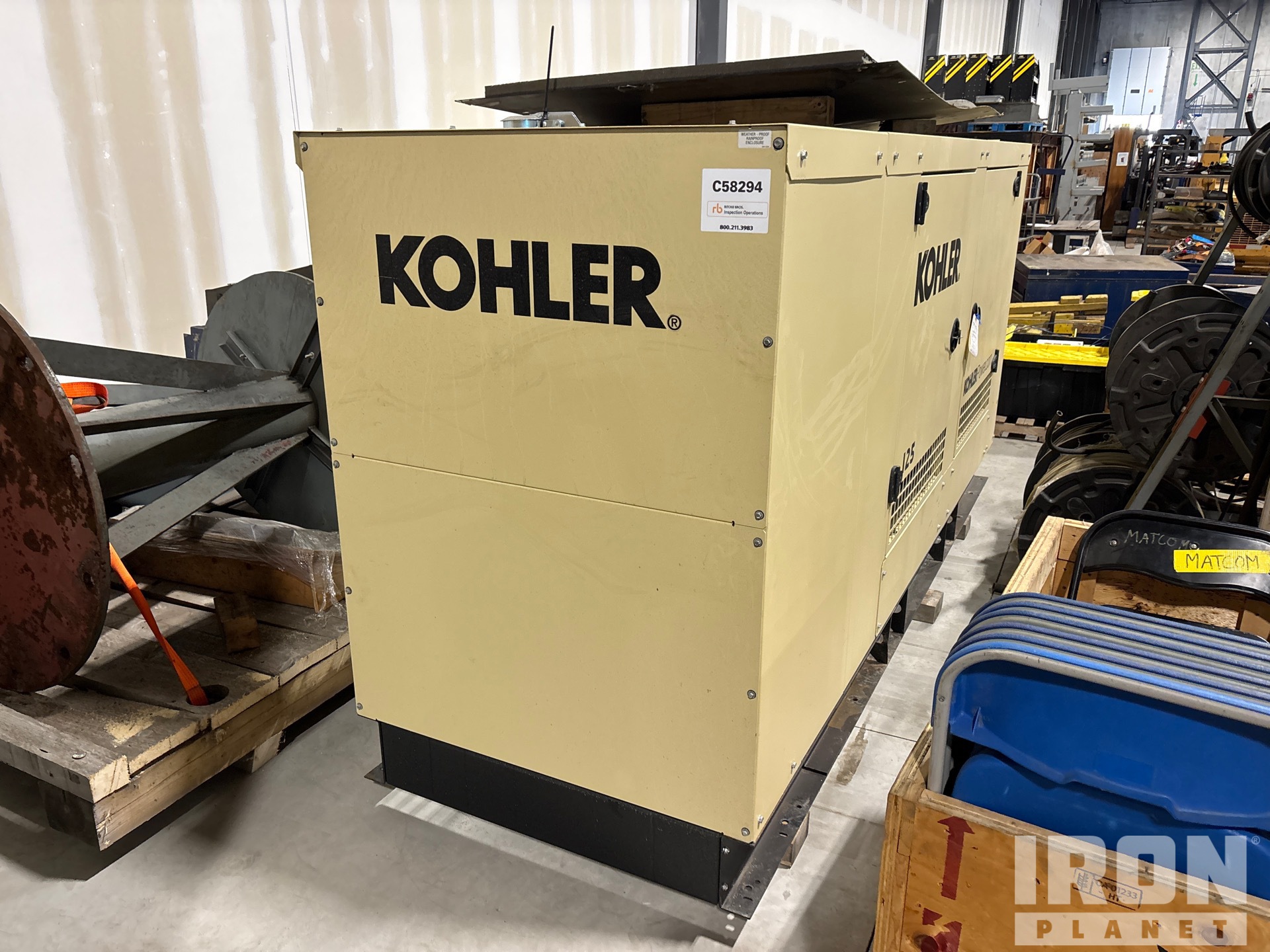 2024 Kohler KG125 125 kW Skid-Mounted Generator Set (Unused)