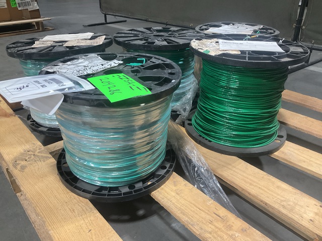 (5) Rolls of THHN-12-GRN-SOL-CU-2500 Communication Wire
