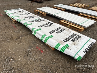 Quantity of (100) 16 ft White Steel Siding / Roofing (Unused)