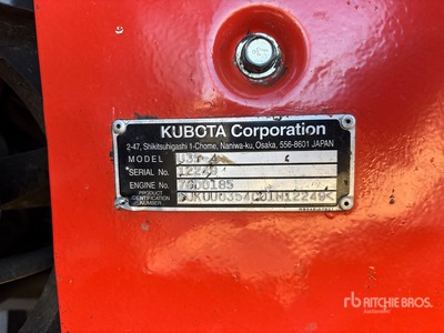 2016 Kubota U35-4 Mini pelle hydraulique
