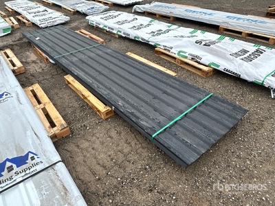 Quantity of (100) 16 ft Black Steel Siding / Roofing Sheets (Unused)