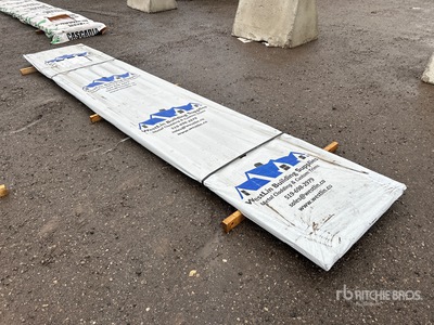 Quantity of (100) 16 ft White Steel Siding / Roofing (Unused)