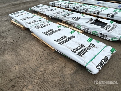 Quantity of (100) 16 ft White Steel Siding / Roofing (Unused)
