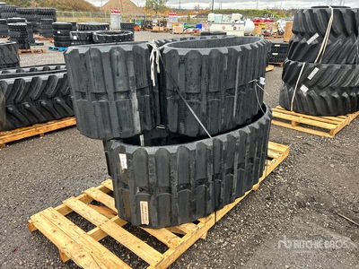 Quantity of (2) 600 mm x 125 mm x 62mm 23" Rubber Tracks (Unused) - Fits Hanix RT800
