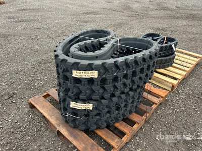 Quantity of (2) 320 mm x 86mm x 47 mm 12" Rubber Tracks (Unused) - Fits Astec DD65 Mini Atex XG450M Bakset RGQ12 Bobcat 412 E08 E10 E10E E10Z Brokk 120D Chikusui GC41 GC42 Ditch Witch JT5 JT520 Doosan DX10Z Hinowa DM10M Iseki XG450 Kubota KC50 KC50L KX21 Takeuchi TB008 TB080 TB08 Yamaguchi TXB-21 WB700 WB700EX Yanmar B10 B10R DC153 YB101 YB101UZ YB101VL