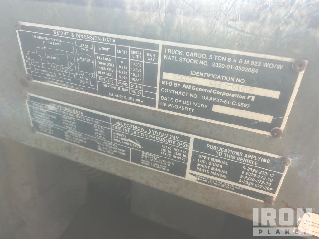 General Appearance - DLA Truck with Serial Number / VIN
