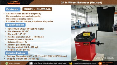 2026 WorkSai SU-WB24A 24 in Wheel Balancer (Unused)