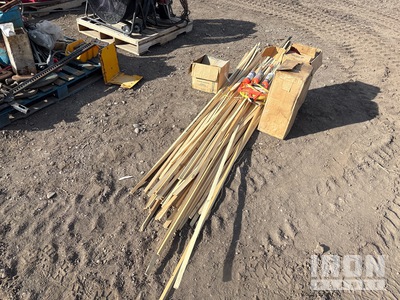 Marking paint, tape measure, whisker, flags, and sticks