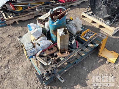 C-clamps, bolts, nuts, U-bolt, Jack, motors, lags. Miscellaneous other parts.