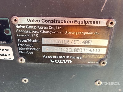 2019 Volvo EC140EL Excavatrice sur chenilles