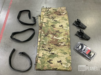 (37) Duty Holsters, (11) Tarpaulins, (50) Gun Belts & Assorted Items