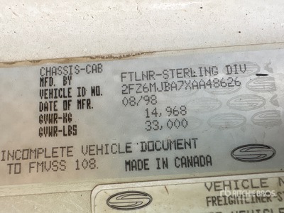 1999 Sterling L8513 4x2 サービスカー