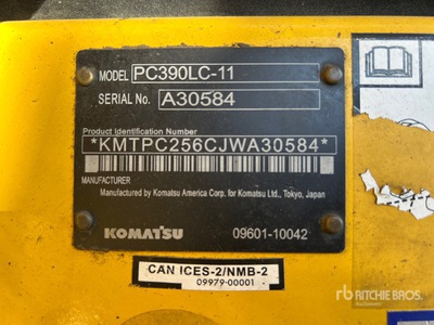 2019 Komatsu PC390-11 Excavadora de Cadenas