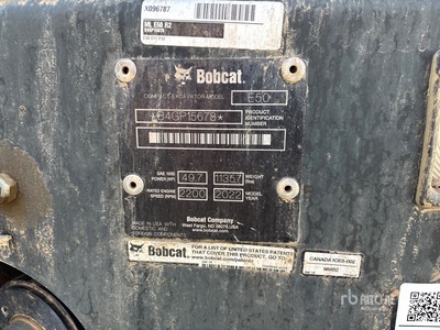 2022 Bobcat E50 Mini Excavator