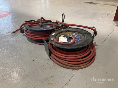 Quantity of (4) Sealey SA841 Pneumatic Reels and Gauges