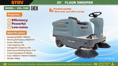 2026 STARVOX VOL-1260 Ride-On Electric Sweeper (Unused)