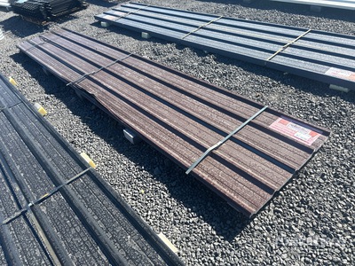 Quantity of (30) 16ft x 3ft Metal Roofing Brown