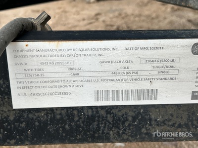 2012 DC Solar MSG SCT 20 15.3 kW Mobile Generator Set