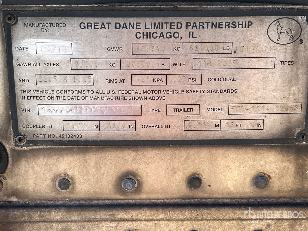 General Appearance with Serial Number / VIN