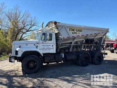 Stone Slinger Super 17 on 1987 International F-2674 6x4 Stone Spreader Truck